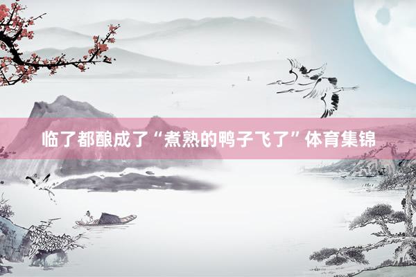 临了都酿成了“煮熟的鸭子飞了”体育集锦