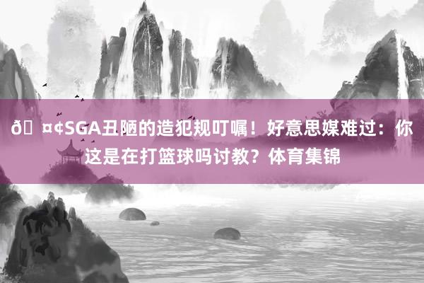🤢SGA丑陋的造犯规叮嘱！好意思媒难过：你这是在打篮球吗讨教？体育集锦