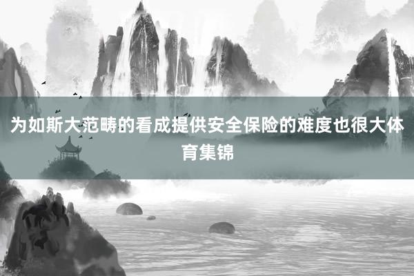 为如斯大范畴的看成提供安全保险的难度也很大体育集锦