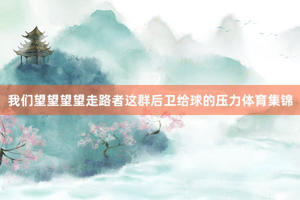 我们望望望望走路者这群后卫给球的压力体育集锦