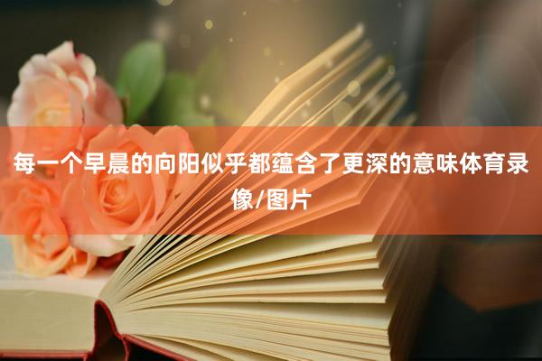 每一个早晨的向阳似乎都蕴含了更深的意味体育录像/图片