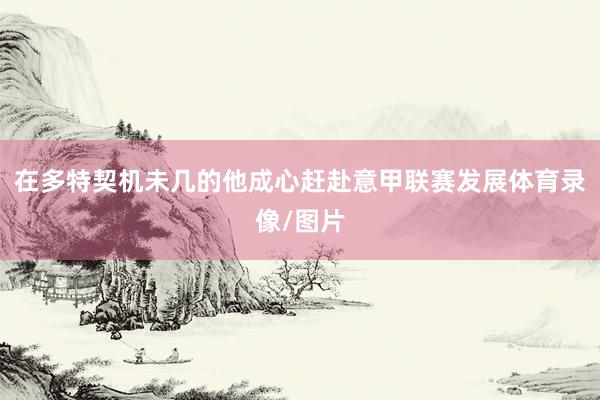 在多特契机未几的他成心赶赴意甲联赛发展体育录像/图片