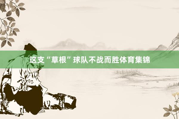 这支“草根”球队不战而胜体育集锦