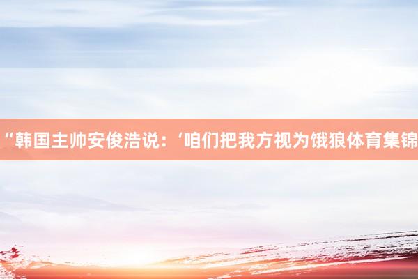 “韩国主帅安俊浩说：‘咱们把我方视为饿狼体育集锦
