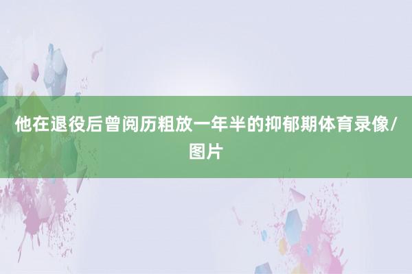 他在退役后曾阅历粗放一年半的抑郁期体育录像/图片