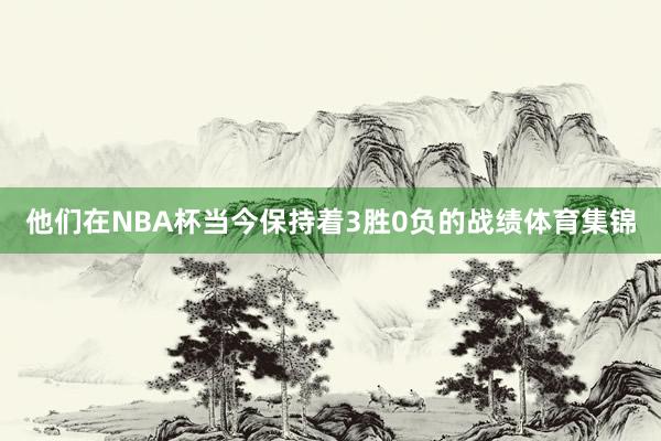 他们在NBA杯当今保持着3胜0负的战绩体育集锦