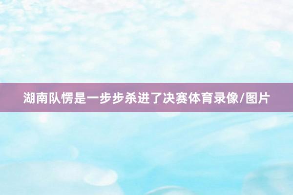 湖南队愣是一步步杀进了决赛体育录像/图片