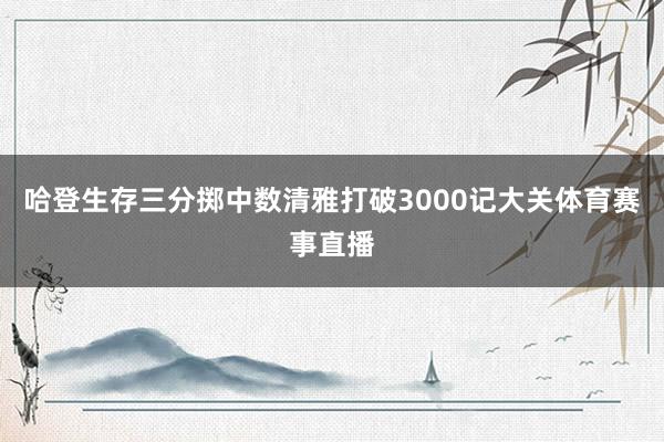 哈登生存三分掷中数清雅打破3000记大关体育赛事直播