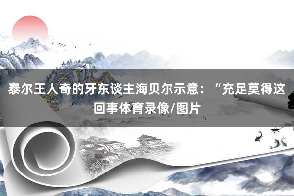 泰尔王人奇的牙东谈主海贝尔示意：“充足莫得这回事体育录像/图片