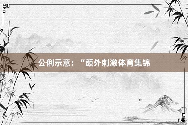 公俐示意：“额外刺激体育集锦
