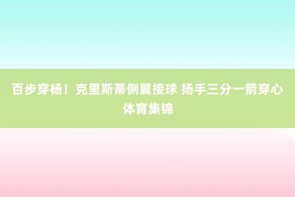 百步穿杨！克里斯蒂侧翼接球 扬手三分一箭穿心体育集锦