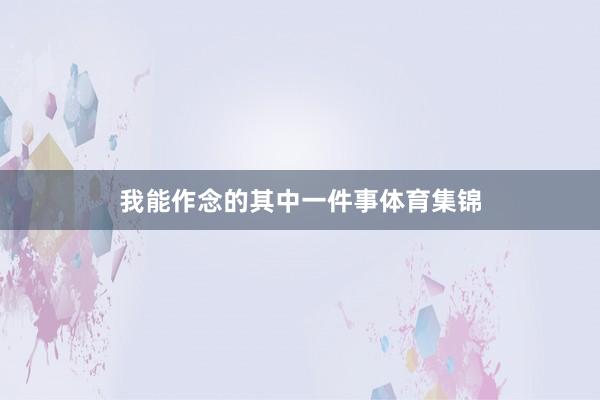 我能作念的其中一件事体育集锦