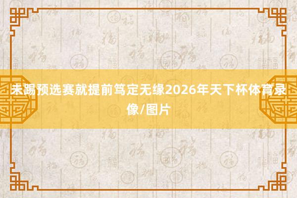 未踢预选赛就提前笃定无缘2026年天下杯体育录像/图片